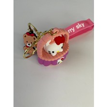 Pink Hello Kitty Anahtarlık 5 Cm. 3 Boyutlu