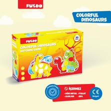 Puedo Colorful Dinosaurs / Renkleri ve Şekilleri Öğreten Oyun/ Eğlenceli Oyuncak /  29 Parça +3 Yaş