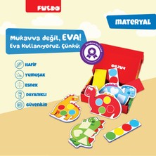 Puedo Colorful Dinosaurs / Renkleri ve Şekilleri Öğreten Oyun/ Eğlenceli Oyuncak /  29 Parça +3 Yaş