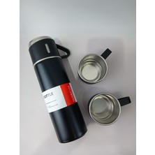 Vacuum Flask Set Üç Bardaklı Kutulu Paslanmaz Çelik Termos Seti 500 ml