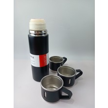 Vacuum Flask Set Üç Bardaklı Kutulu Paslanmaz Çelik Termos Seti 500 ml