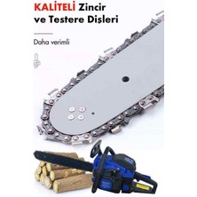 Assur Benzinli Zincirli Ağaç Odun Dal Kesme Testeresi 2000W 8500 Rpm Mavi Renk TE06