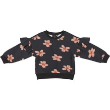 Panço Kız Bebek Çiçek Baskılı Sweatshirt