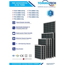 Tommatech 150 W Watt 48PM M6 Half Cut Multibusbar Güneş Paneli Solar Panel Monokristal