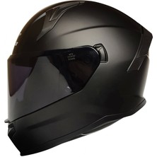 Mts M-910 Mat Siyah Güneş Vizörlü Kask (Siyah Camlı)