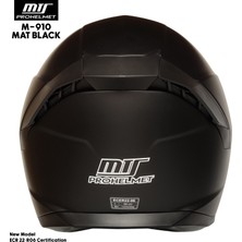 Mts M-910 Mat Siyah Güneş Vizörlü Kask (Siyah Camlı)