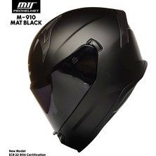 Mts M-910 Mat Siyah Güneş Vizörlü Kask (Siyah Camlı)