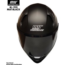 Mts M-910 Mat Siyah Güneş Vizörlü Kask (Siyah Camlı)