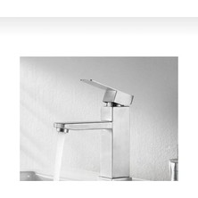 İsaoğlu Lavabo Bataryası Mat Krom Lavabo Musluğu Kare Tasarım Banyo Musluğu Inox Armatür