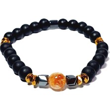 Janti JTAW24DOB1353 Janti Bileklik Sitrin Hematit Onyx Doğaltaş 10 mm ve 8 mm