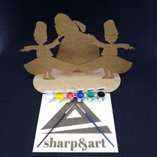 Sharp & Art Sharp&art Boyanabilir Ahşap Figürler Boya ve Fırça Seti,1li ve 10LU Setler