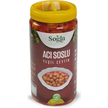 Soğla Bereketli Topraklar Doğal Acı Biber Soslu ve Dolgulu Yeşil Zeytin 500  gr