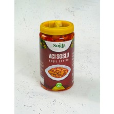 Soğla Bereketli Topraklar Doğal Acı Biber Soslu ve Dolgulu Yeşil Zeytin 500  gr