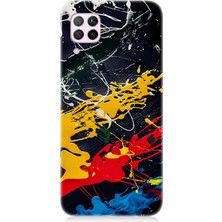 Karizma Tablo Huawei P40 Lite Uyumlu Silikon Kılıf Renkli Boya Darbeleri