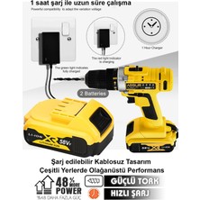 Assur Germany Technology 58 Vf 5 Ah Çift Akülü 24 Parça Şarjlı Matkap Sarı