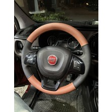İmza Fiat Doblo D4 Araca Özel Direksiyon Kılıfı (Kahverengi Soft Noktalı) PLASTİK DİREKSİYONLARA UYGUNDUR!