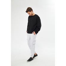 giyadda  Gri Jogger Kargo Cepli Pantolon - Eşofman Altı