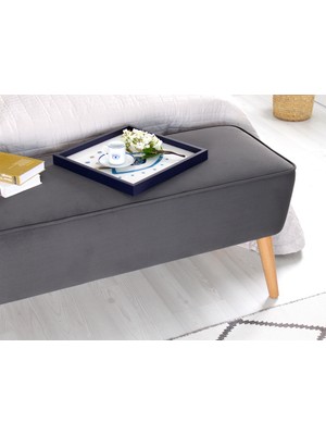 Lorence Home Dunel Bench Puf Gri