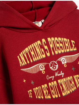Koton Harry Potter Kapşonlu Sweatshirt Lisanslı Uzun Kollu Şardonlu