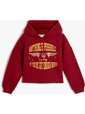 Koton Harry Potter Kapşonlu Sweatshirt Lisanslı Uzun Kollu Şardonlu