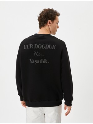 Koton Atatürk Imza Işlemeli Sweatshirt Arkası Baskılı 100.YILA Özel