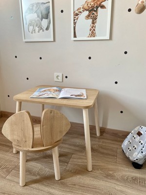 Bthgroup Montessori Aktivite Çocuk Boyama ve Çalışma Etkinlik Masa Sandalye Takımı 1 Masa 1 Sandalye