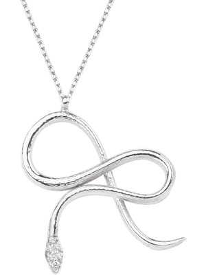 Altın Sepeti Gümüş Trend Yılan Kolye