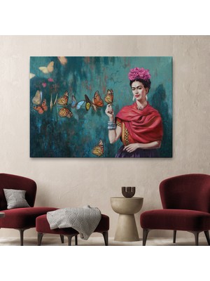 MiraLive Ünlü Ressam ve Kelebekler Kanvas TABLO-5169