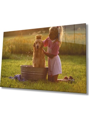 MiraLive Köpek ve Çocuk Cam Tablo