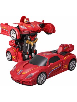 Syma Transforming Robot Racer Uzaktan Kumandalı Sesli ve Işıklı Robotlar - Kırmızı Robot