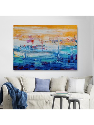 MiraLive Soyut Yağlıboya Görünüm Dekoratif Kanvas Duvar TABLOSU-3720