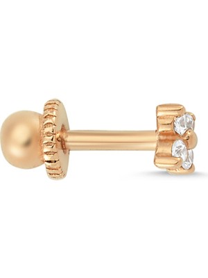 Altın Sepeti Rose Altın Dört Taşlı Helix Için Piercing