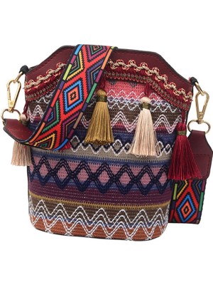 Divine Thai Hobo Çanta Omuz Çantası Çanta Hippie Boho Çanta, Kırmızı (Yurt Dışından)