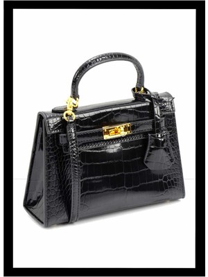 Bambi Siyah Kroko  Kadın El Çantası C06363051111