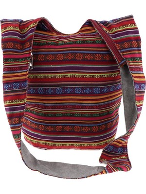 Mirrorr Hippie Boho Crossbody Omuz Çantası Kırmızı 36CMX37CM (Yurt Dışından)