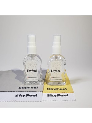 Skyfeel Gözlük Temizleme Spreyi 2 Adet + Mikrofiber Gözlük Temizleme Bezi 2 Adet