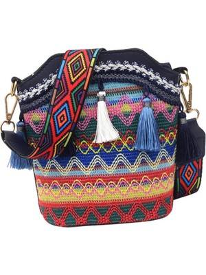 Divine Thai Hobo Çanta Omuz Çantası Çanta Hippie Boho Çanta Mavi (Yurt Dışından)