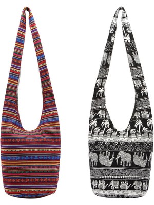 Mirrorr Thai Hobo Çanta Omuz Çantası Çanta Boho Çanta + Bordo Orta (Yurt Dışından)