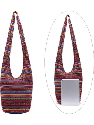 Mirrorr Thai Hobo Çanta Omuz Çantası Çanta Boho Çanta + Bordo Orta (Yurt Dışından)