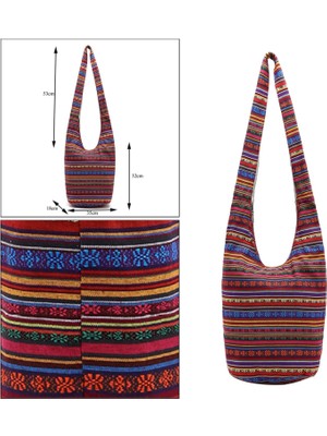 Mirrorr Thai Hobo Çanta Omuz Çantası Çanta Boho Çanta + Bordo Orta (Yurt Dışından)