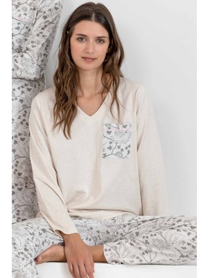 Ayyıldız 56159 Bej Pijama Takımı