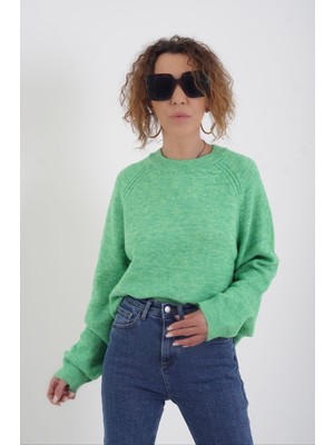 Yeşil Alize Bisiklet Yaka Kazak