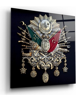 MiraLive Osmanlı Devlet Arması Cam Tablo