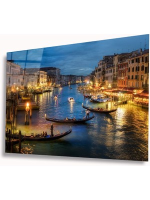 MiraLive Kayıklar ve Şehir Cam Tablo