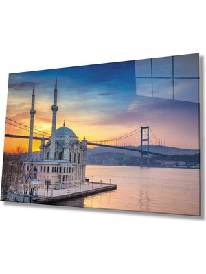 MiraLive Istanbul Günbatımı Köprü Camii Cam Tablo