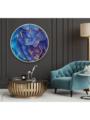 MiraLive Tüyler Yuvarlak Cam Tablo