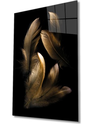 MiraLive Kahverengi Tüy Cam Tablo Ev ve Ofis Duvar Dekoru