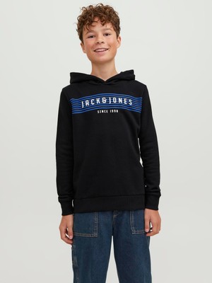 Jack & Jones Logo Baskili Kapüsonlu Sweatshirt - Çocuk