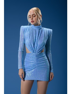 Gira Payetli Cut Out Detaylı Payetli Mini Elbise