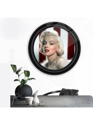 MiraLive Marilyn Monroe Yuvarlak Cam Tablo
